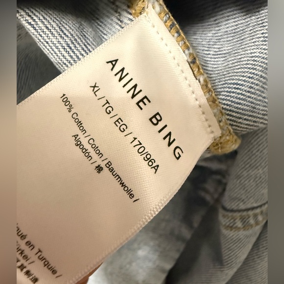 Anine Bing NWT Rory Jacket 100% Cotton $350 Denim Trucker Distressed - Picture 9 of 10